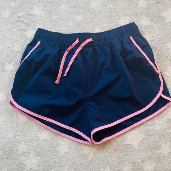 J. Crew Crewcuts Girls Active Tech Shorts (size 16) in Ant Navy Neon Orchid - Picture 2 of 5